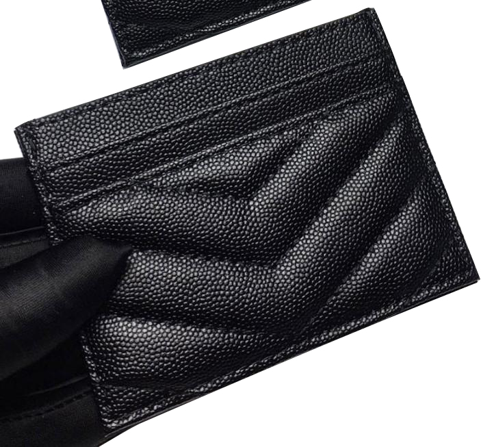 

2021 Fashion Card Holders caviar woman mini wallet Designer pure color genuine leather Pebble texture luxury b10, Black