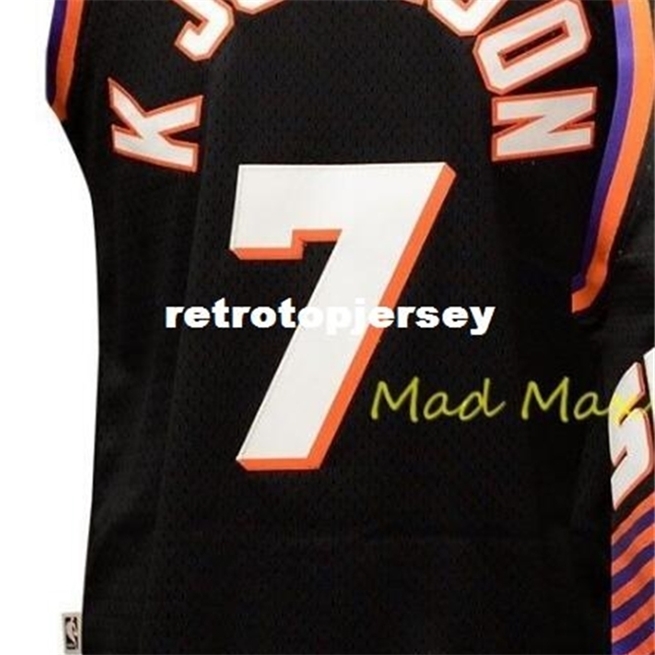 

JOHNSON #7 Black Sewn KEVIN high quality Retro Vintage Top JERSEY Mens Vest Size XS-6XL Stitched basketball Jerseys Ncaa