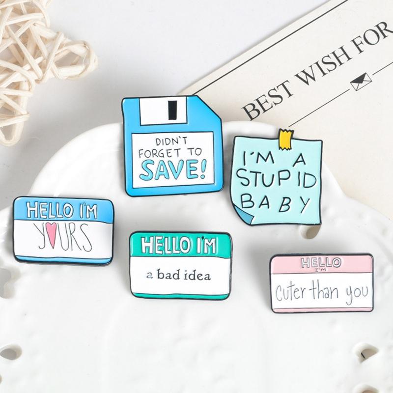 

Pins, Brooches Notes Brooch Creative Character Pins Colorful Office Stationery Oil Alloy Pin Fashion Jewelry Friend Gift, Gray