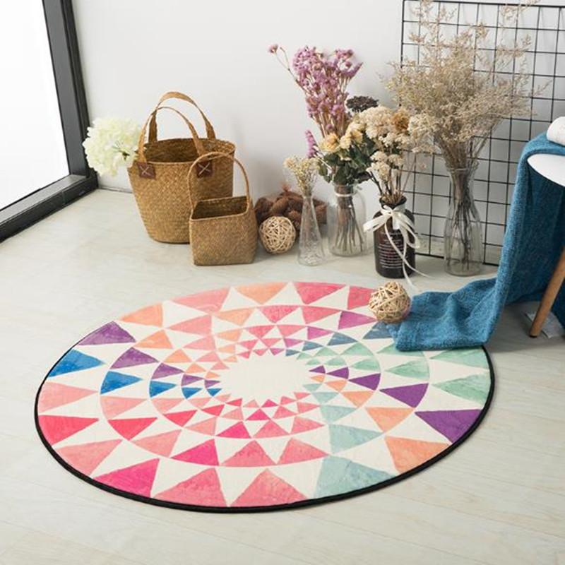 

Carpets Nordic Cartoon Children Round Rugs Living Room Doormat Door Floor Mat For Bedroom Colorful Kid Carpet, As picture3