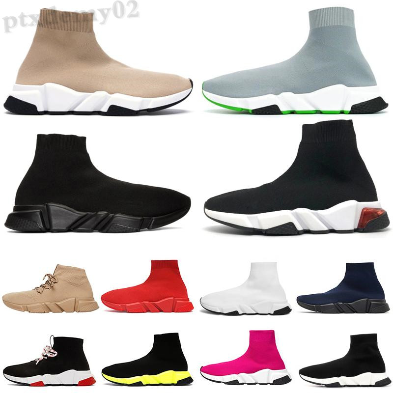 

2021 Designer shoes Sneaker Clear Semer Black Knit Boots Men Women Socks Machine Sole Trainers Lace-up Runner Graffiti TL08, Standard size