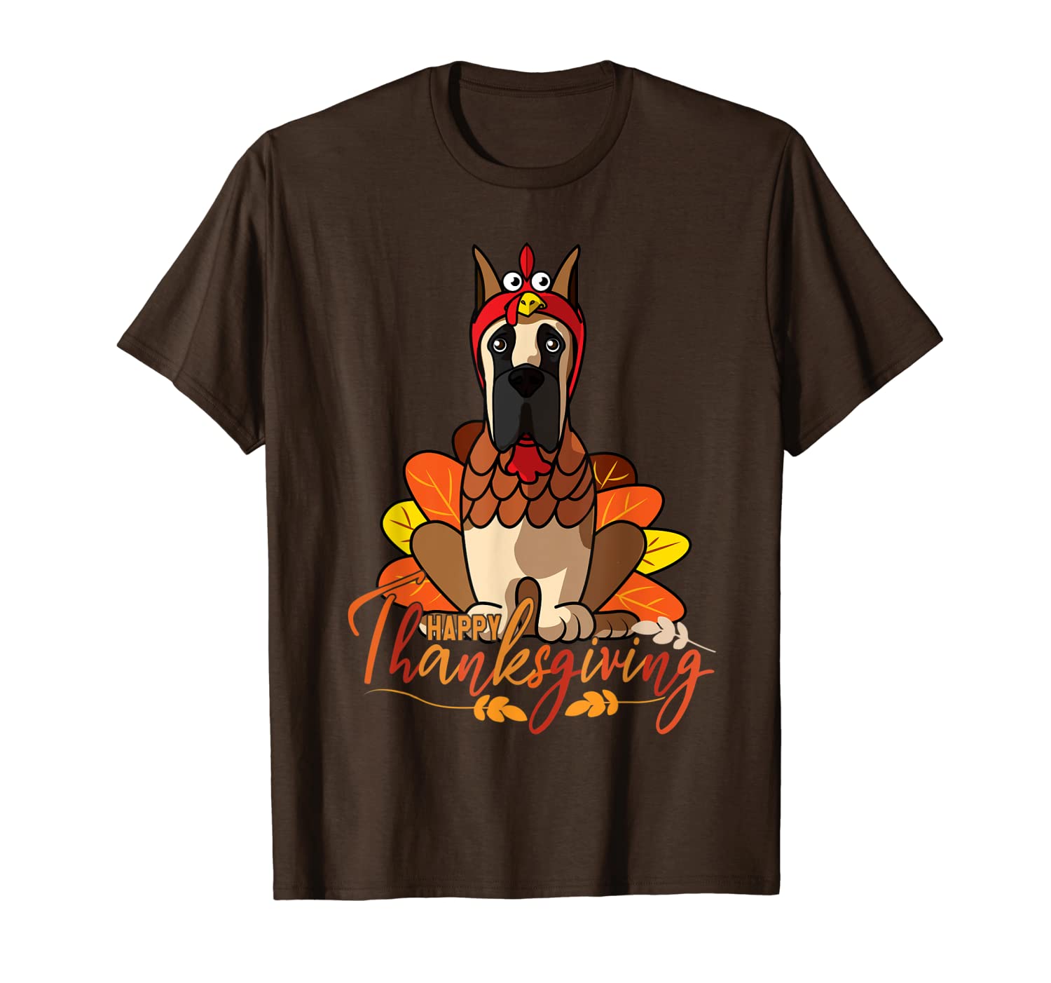 

funny dog costume great dane thanksgiving t-shirt, White;black