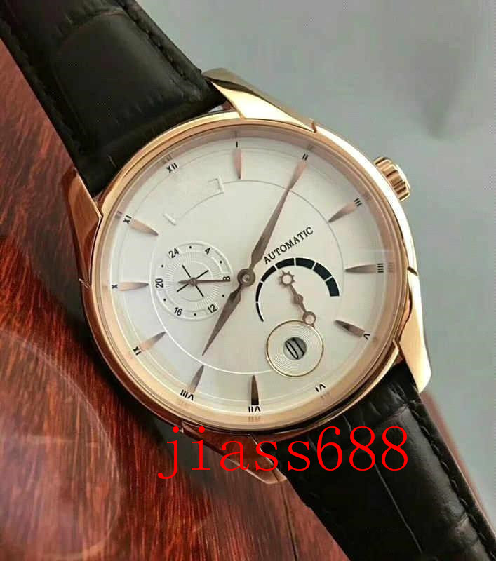 

luxury men's automatic watch mechanical wrist watch.3a quality.multi-function dial, genuine leather strap.men's sport leisure wat, Slivery;brown