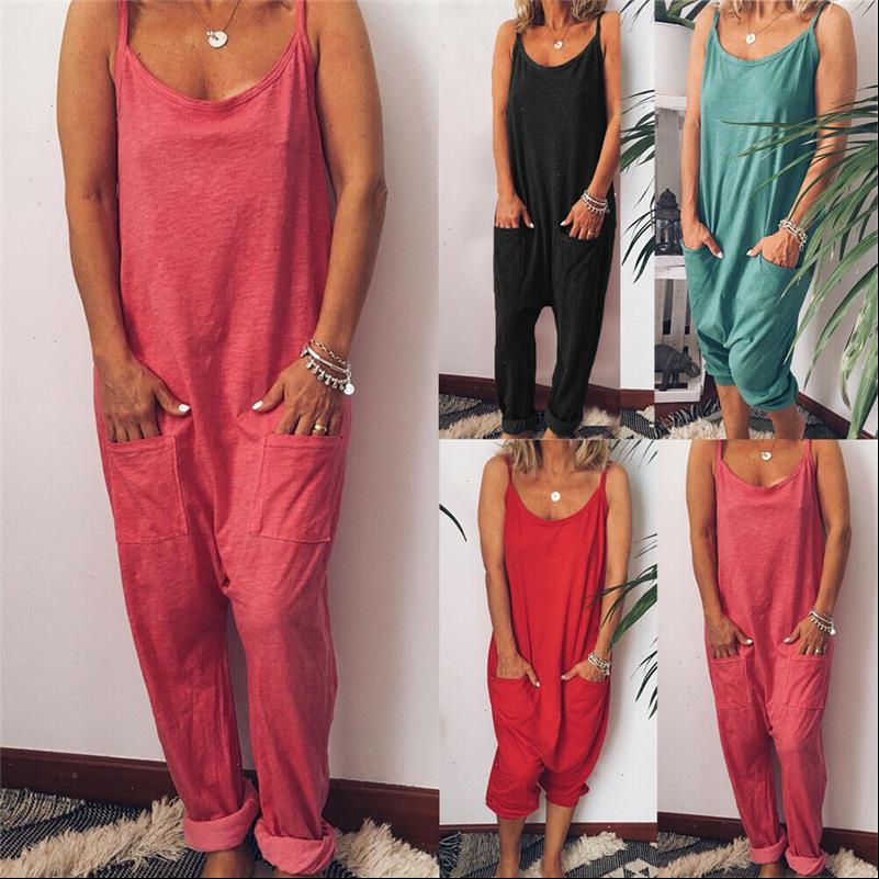 

womens romper loose baggy strappy jumpsuit summer overalls playsuit harem pants plus size rompers black, Black;white