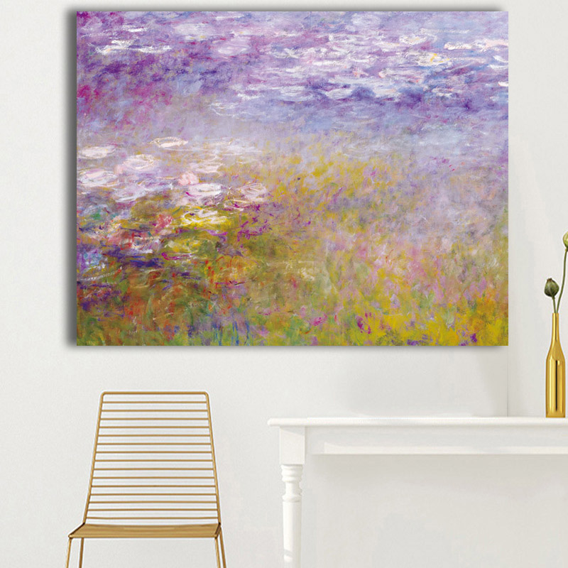

Modern Impression Claude Monet Water Lily Pond Abstract Art Natural Landscape Oil Paintings Prints Gallery Home Decor No Frame