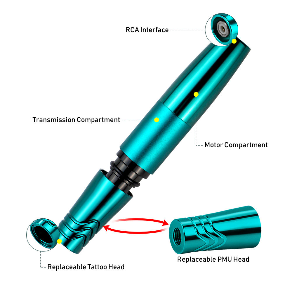 

Tattoo Permanent Makeup Machine Dual Use Rotary Tattoo Machine Pen for Tattoo Eyeliner Lip PMU Machine 2 Head KitScouts