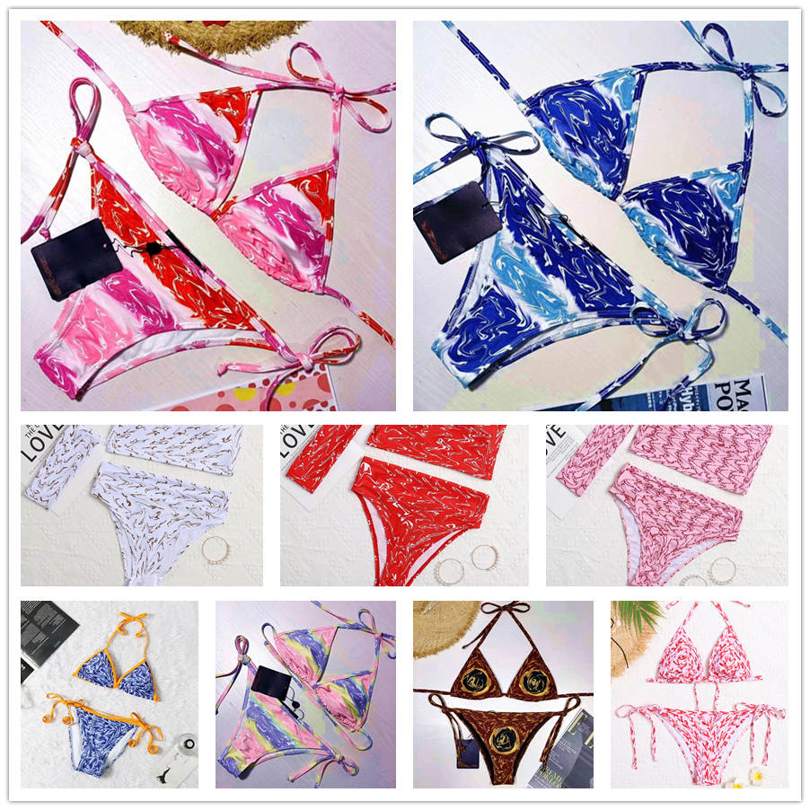 Fashion luxury Women Swimsuit Bikini set 2 pieces Multicolors Summer Time Beach Bathing suits Wind Swimwear Sexy pants s-xl-image-703626313