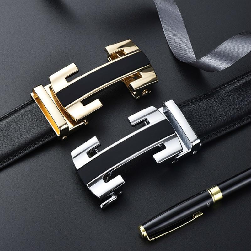 

Belts Peikong Brand Automatic Buckle Genuine Leather Men's Designer Man For Men High Quality Business Fashion Waist Black H Belt, Black;brown