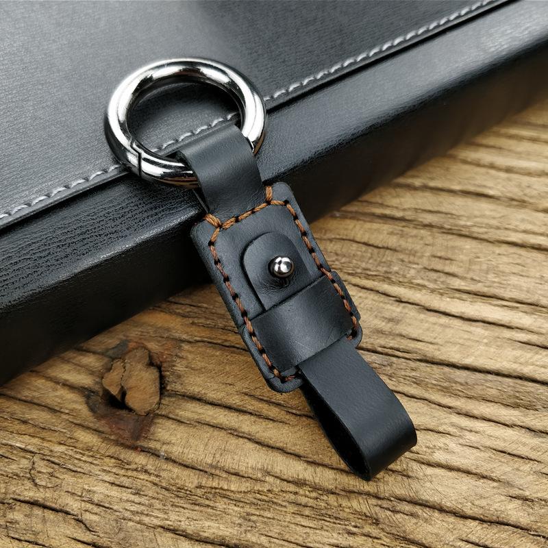 

Keychains Personality Retro Handmade Cowhide Key Chain First Layer Leather Car Accessories Keychain Keyring Waistband Gift