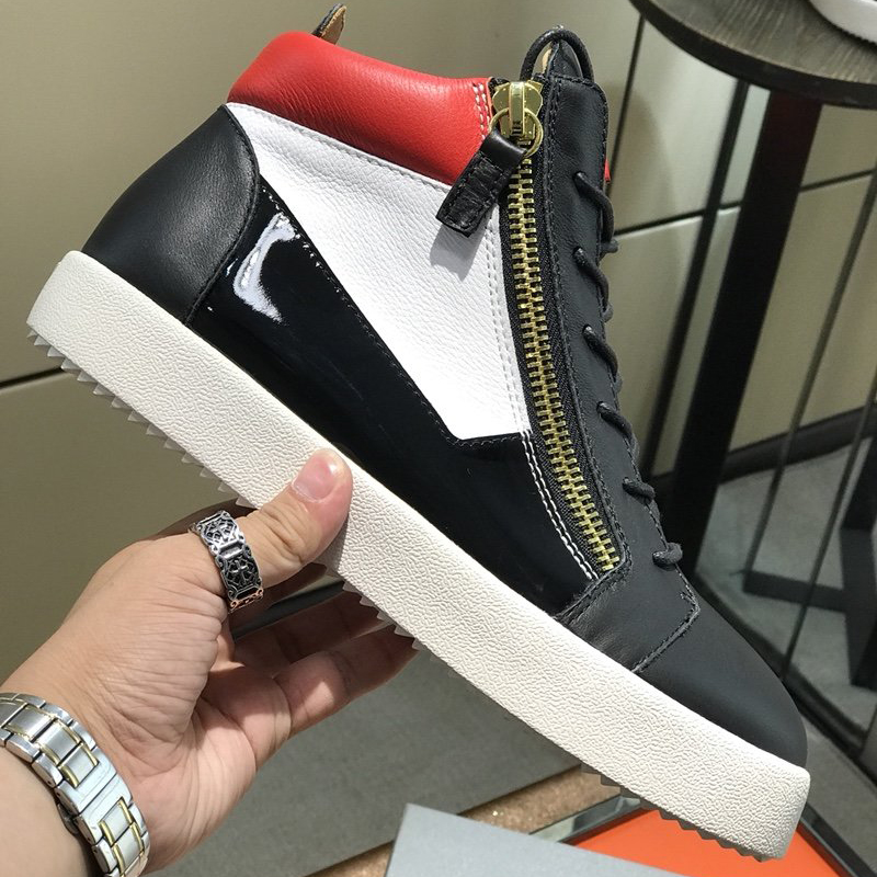 High-top brand men's and women's shoes designer lace up comfortable zipper luxury couple sneakers size 35-45
