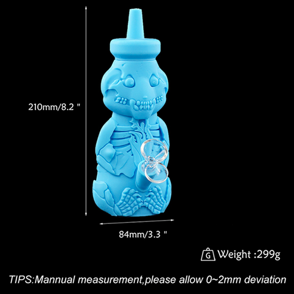 

Hookahs Skull bear shape water bong Hookahs silicone hookah mixed color silicones bongs with glass bowl