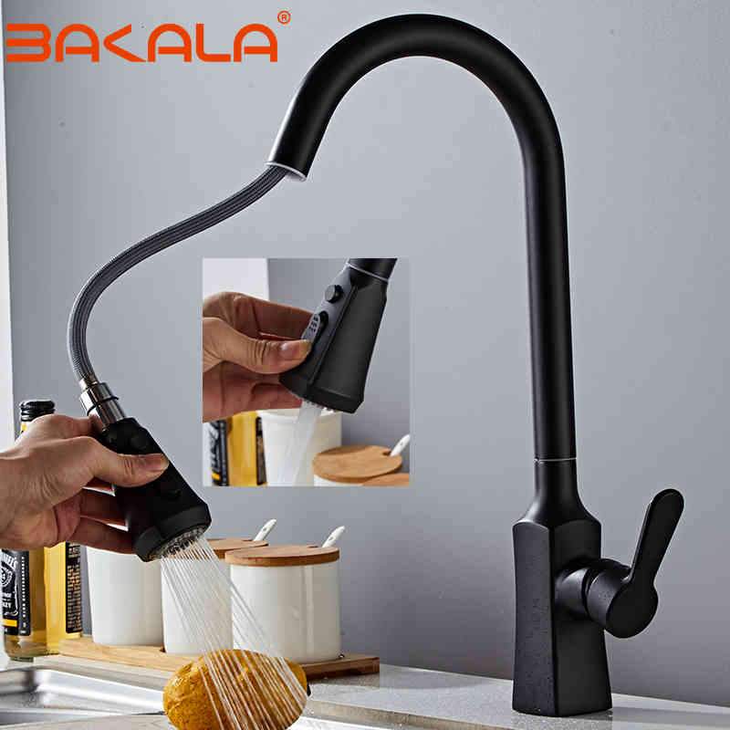 

Kitchen Faucets Sier Single Handle Pull Out Tap Hole Swivel 360 Degree Water Mixer Covd