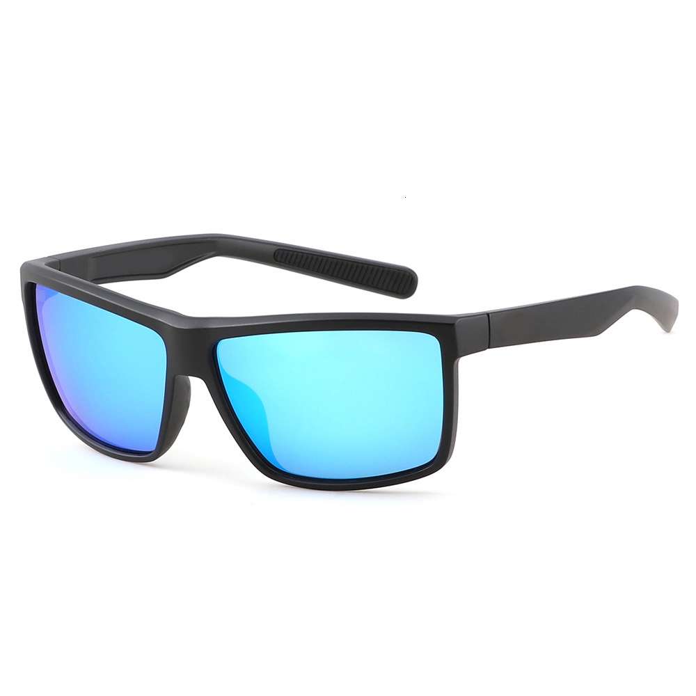 

9 Colors 580p Men Polarized Sports Rectangle Green Blue Sunglass TR90, White;black