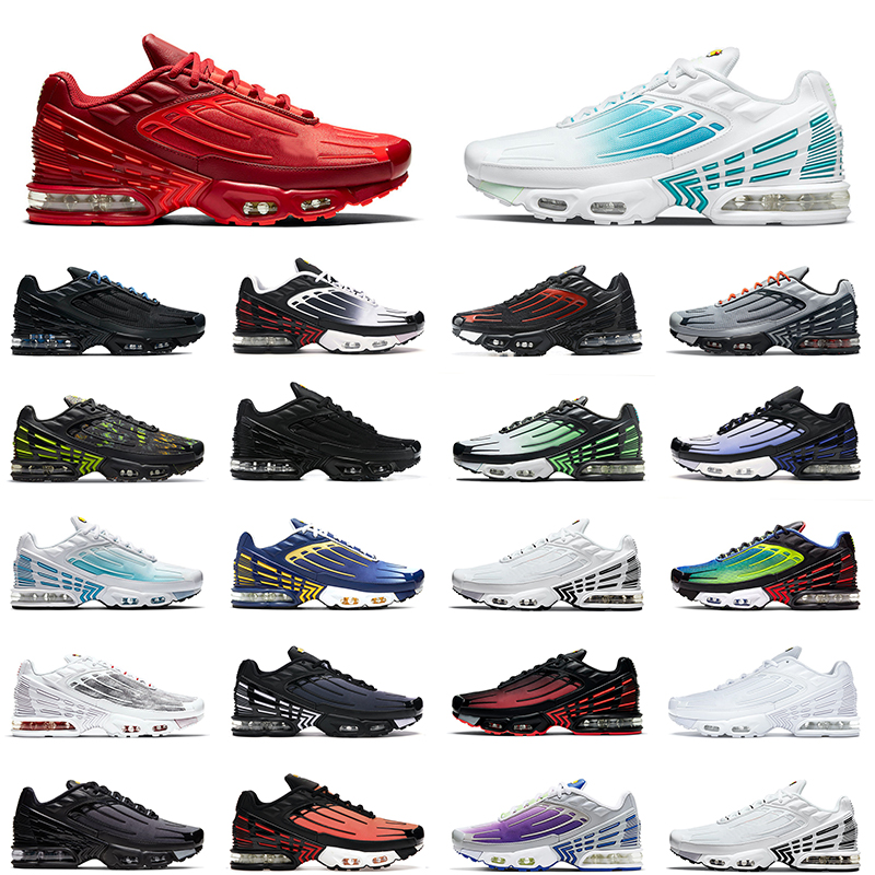 

tn plus 3 men running shoes Triple White Wolf Grey Black Orange Parachute Pack Radiant Red Crimson Ghost Green Purple sports hiking sneakers trainning outdoor, Color#1