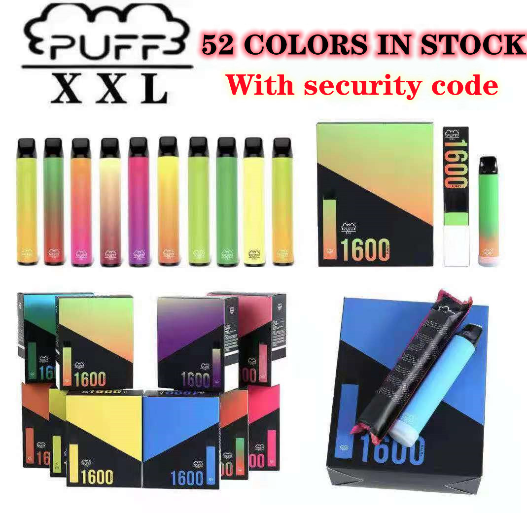 

Puff XXL 52 colors cigarette 1600 puffs Pre Filled Pods vape Cartridge Disposable Vapes Bars flow