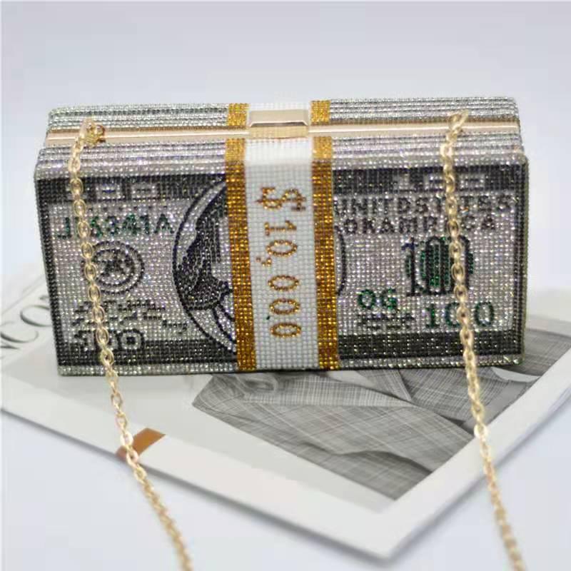 

Bag Parts & Accessories Fashion Money Pic On Evening Luxury Elegant Clutch Gorgeous Bridal Wedding, Black