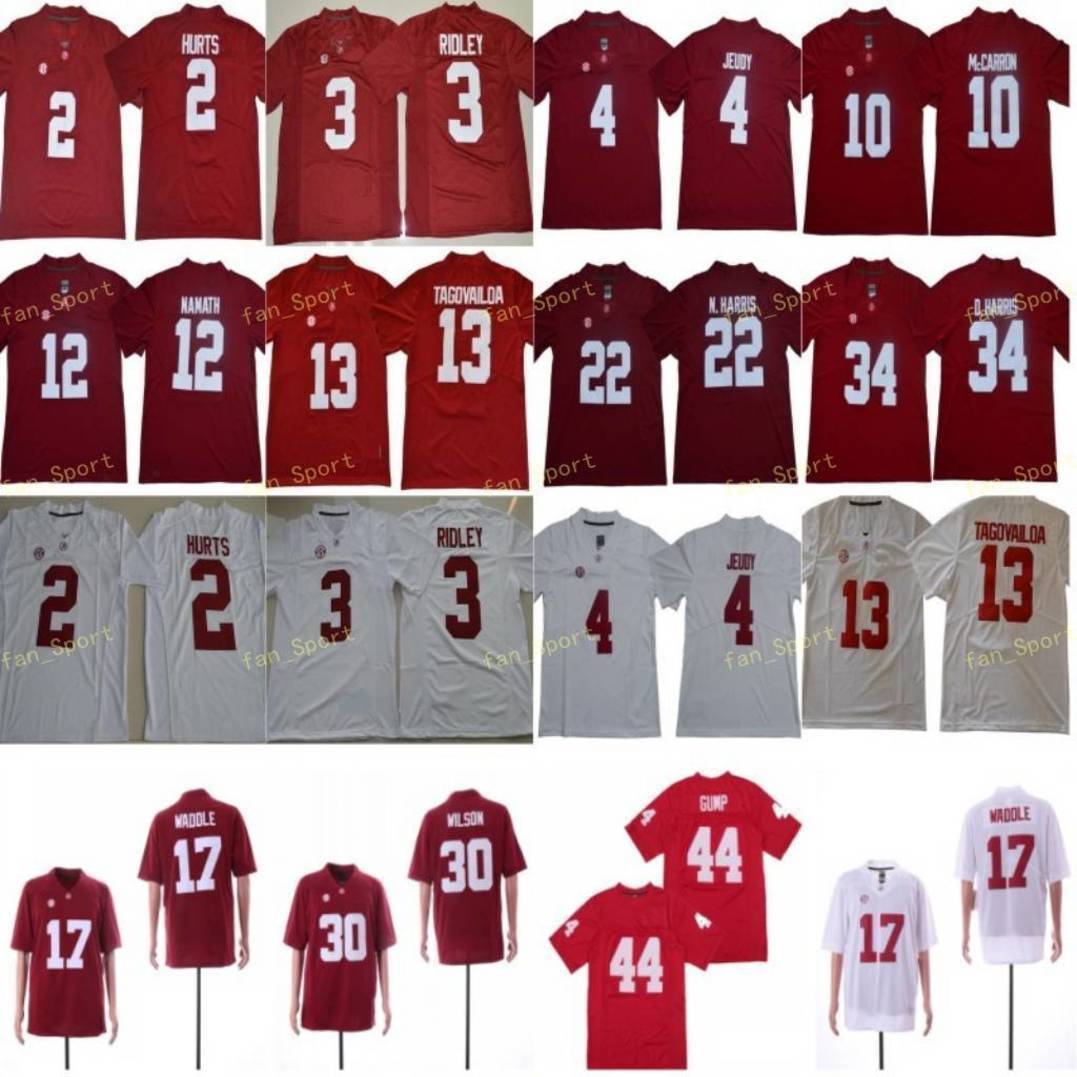 

NCAA 150TH Alabama Crimson Tide Tua Tagovailoa Jerry Jeudy Najee Harris Jaylen Waddle Forrest Gump Jalen Hurts Ridley Derrick Henry Jerseys, As