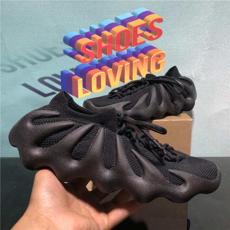 2021 Top Quality Light comfortable Kanye 450 Knit Running Shoes Cream Cloud White Black Men Women Fashion Outdoor Flat Sport Trainer Sneakers With B