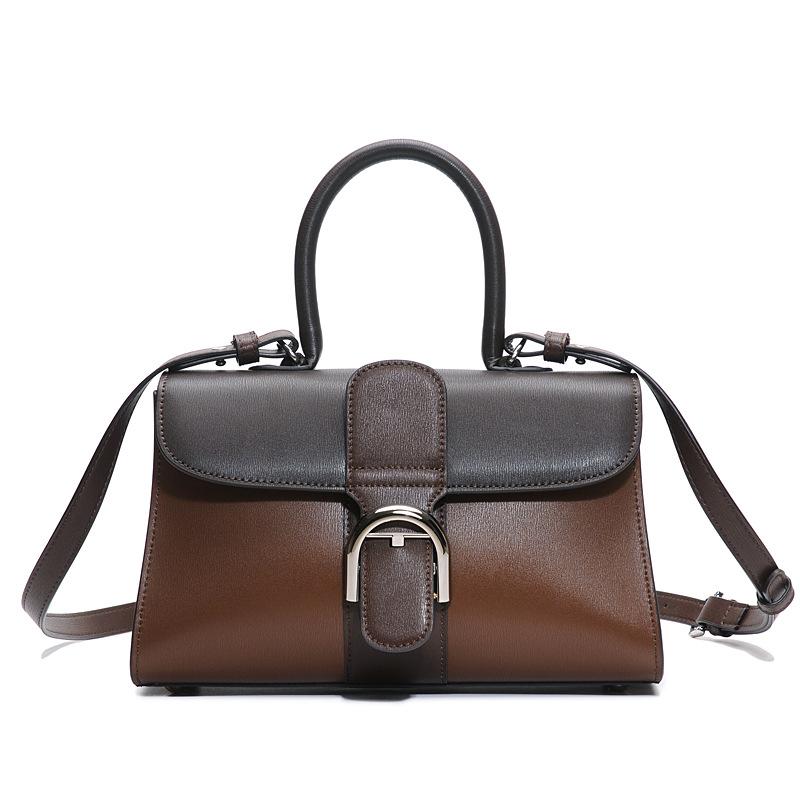 

Evening Bags Luxury Designer Cowhide Handbag Ladies Bag 2021 Trend Single Shoulder Solid Color Buckle Messenger