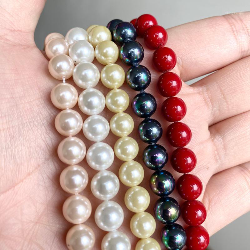 

Other Natural Stone Bead Round Loose Shell Beads For Jewelry Making 15 Inches Strand DIY Bracelet Necklace Earrings 6 8 10 12mm