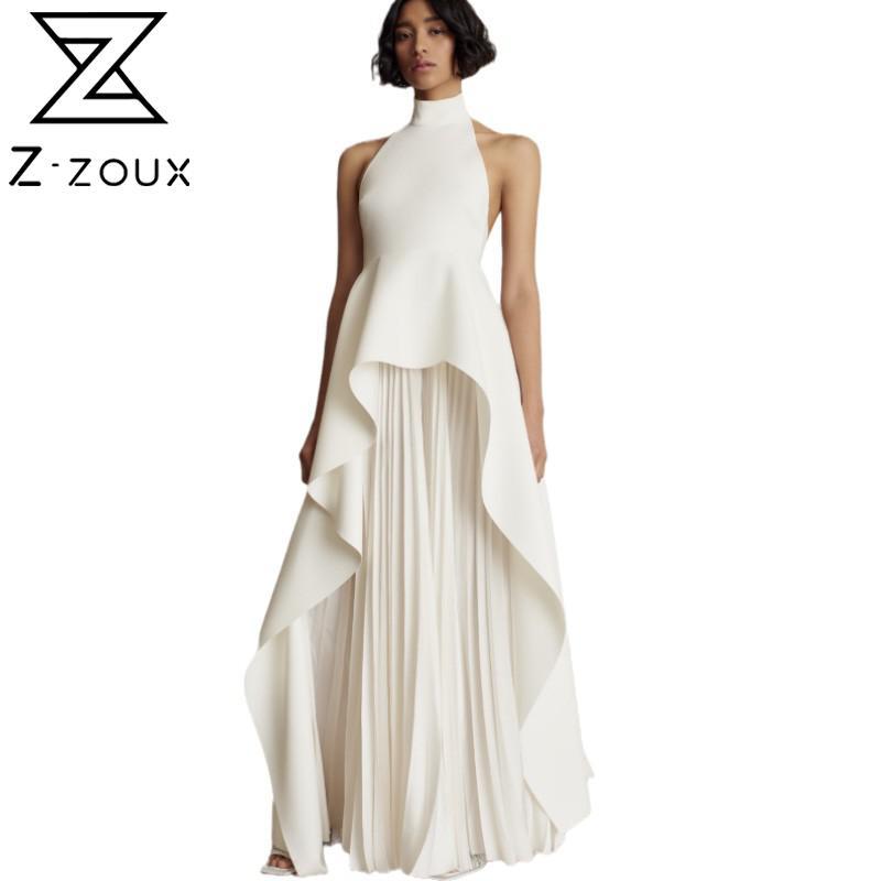 

Women Set Tops Skirt s Sleeveless Asymmetry High Waist Long Pleated Skirts Vintage Sexy Two Piece 210524, White
