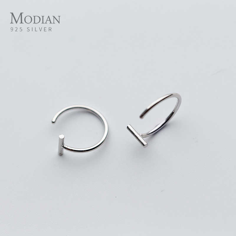 

Simple Fashion Round Design Hoop Earrings Real 925 Sterling Silver Jewelry For Women Fine Hoops Earring Gift 210707
