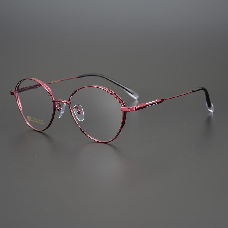 

Fashion Sunglasses Frames Glasses Myopia Pure Titaniu Frame Female Ultra-light Equipp Lenses Small Face Height Oval Comfortable Elegant Eye