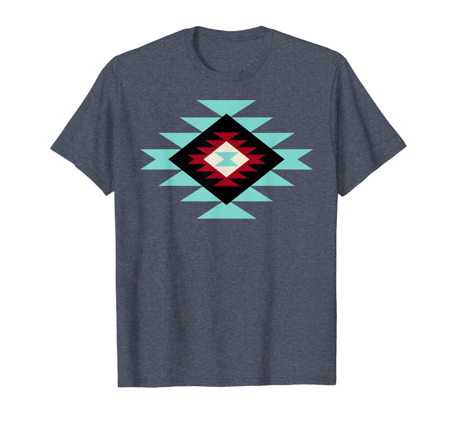 

southwest santa fe navajo indian tribal pattern style t-shirt, White;black