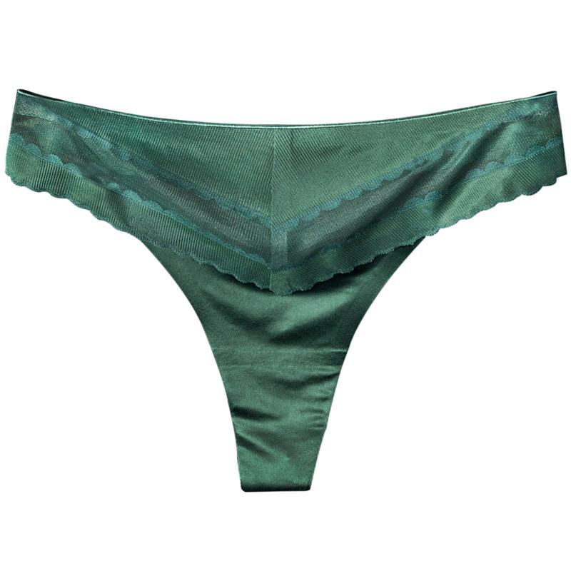 

Women's Panties European And American Ladies Sexy Low-waist Mesh Ultra-thin Breathable Light-feeling Transparent Seamless Ice Silk Thonglure, Black