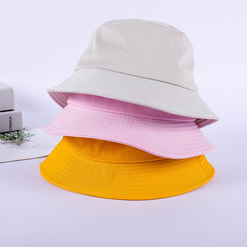

Fitted Hat Fisherman Hat Woman Spring Summer Sunshade Hat Man Candy Color Flat Top Bucket Hats Head Outdoor Bucket Caps Cotton, Beige