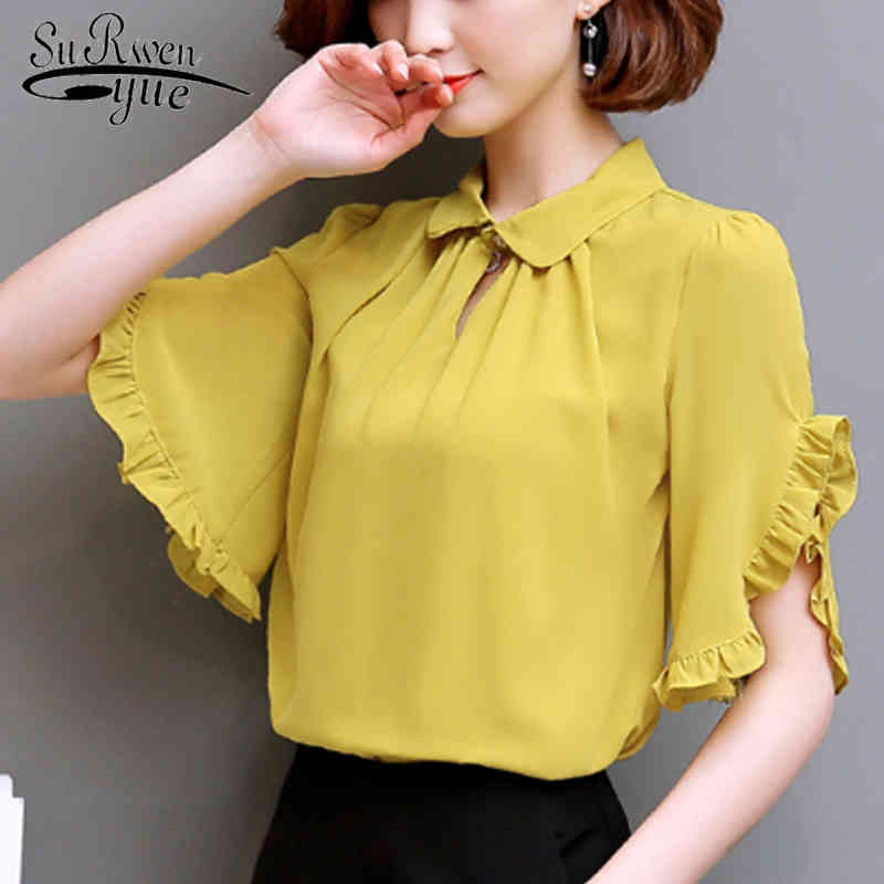 

Ladies Tops White Blouse Shirt Chiffon Shirts Fashion Women and  Butterfly Sleeve Plus Size 4276 50 210521, Beige