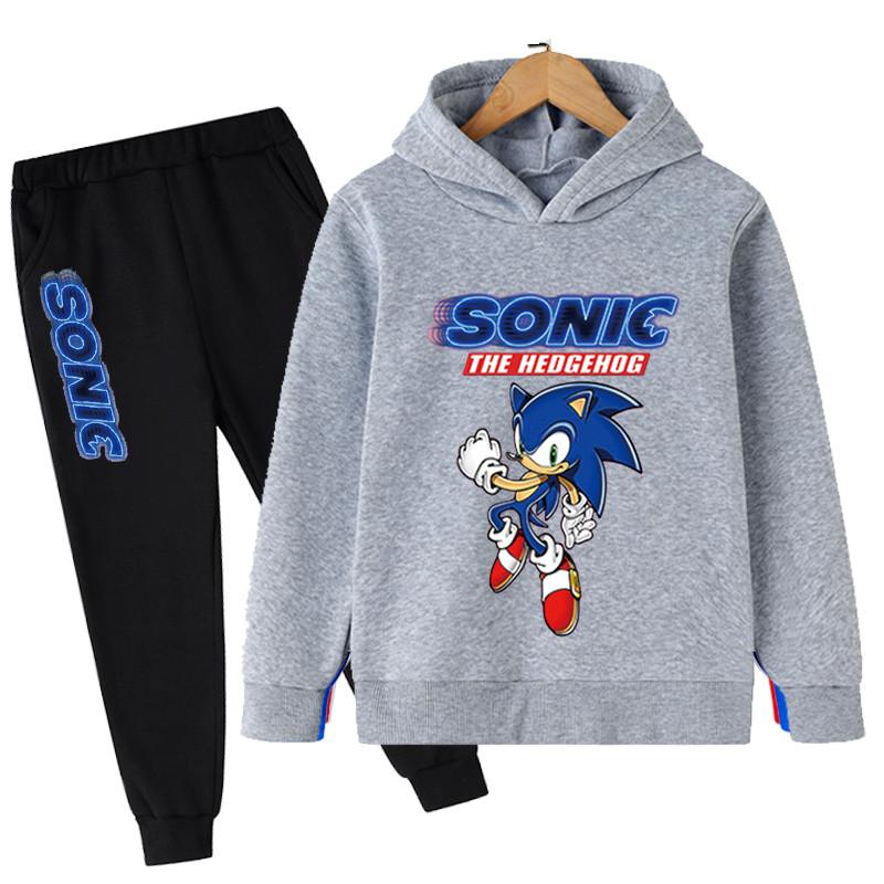 

Clothing Sets 2021 Kids Boys Sonic Clothes Cartoon Hoodies Tops Long Pants Outfits 2Pcs Baby Casual 4-14 Years, The picture color