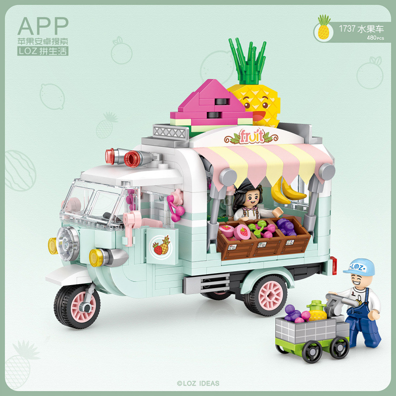 

LOZ Mini Dessert Car, Fruit Tricycle, Building Blocks Model, Mini DIY Assembly Educational Toy, Ornament, Christmas Kid Gift, 1738 1738, 2-2