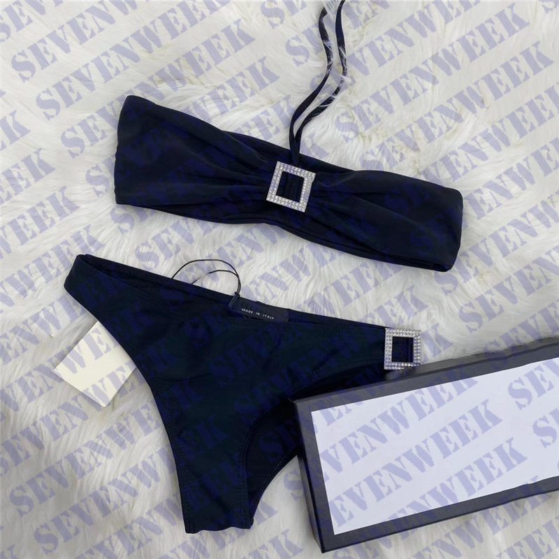 

Sexy Ladies Swimsuits Bikinis With Diamonds Letter Women Bikini Set Summer Beach Push Up Womens Swimwear, White;black