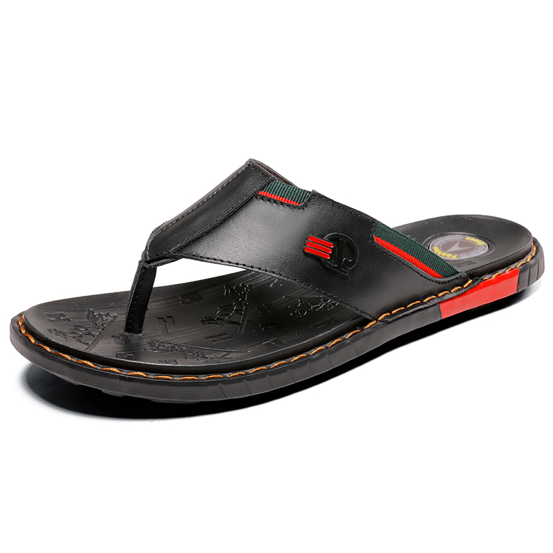 

Slippers Men Flip Flops Summer Flats Slippers Beach sandals, Black