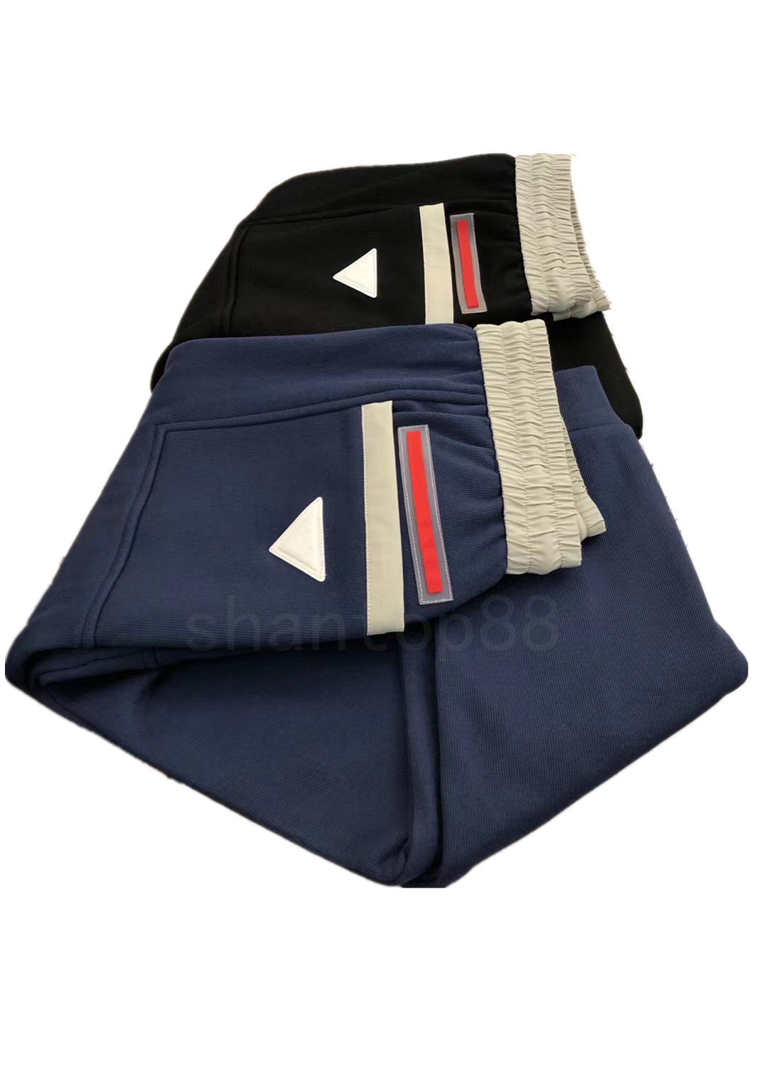 

22SS designer Prad high-quality mens Pants knitted cotton lining plus velvet penetration resistance stitching high elastic elastic waist dra, Black