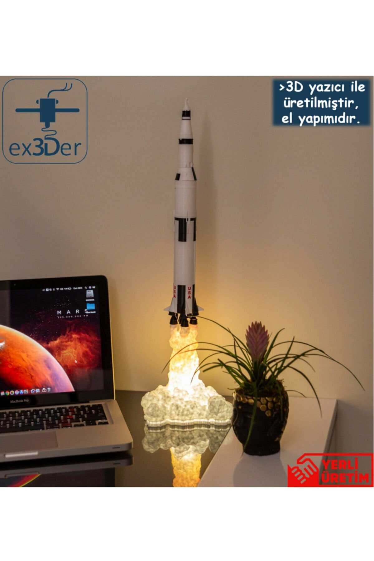 

3D Print Space Shuttle Rocket Lamp Night Light Home Table Workplace Moon Night Light Decor Gift Y0910