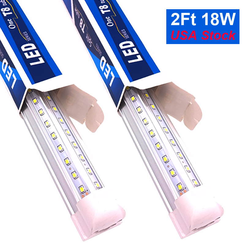 

2FT LED Shop Lights , 24 Inch Linkable Integrated Tube Bulbs , V Shape 18W 20W 1800LM 2000LM, 2' Cooler Lights , 24'' Direct Wired Ceiling and Utility Strip Bar Lamp