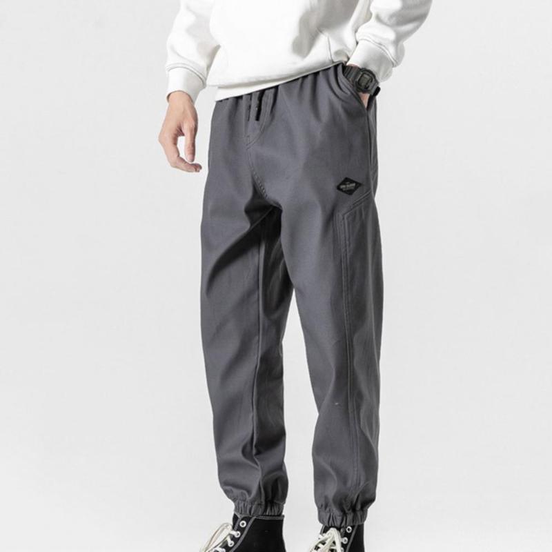 

Men's Pants Trendy Trousers All Match Soft Elastic Waist Comfortable Autumn, Black