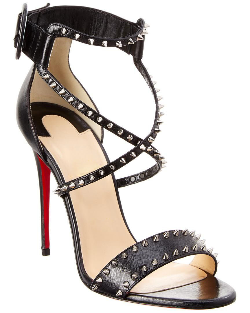 

Elegance Designer Summer Sandals Women Red Bottom dress shoes Spikes 100mm Leather Sandal Black Nude Ladies Pumps Party Dress Wedding 34-43