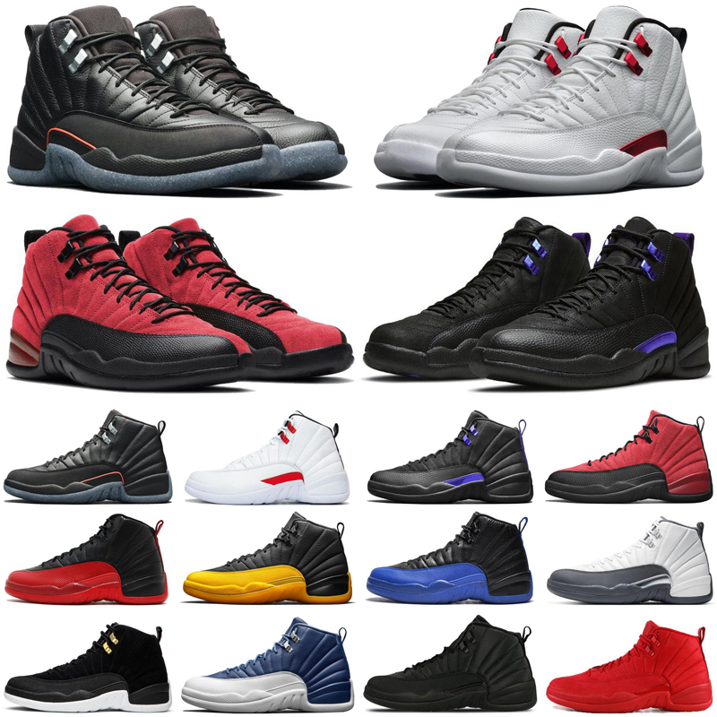 

12 12s mens basketball shoes Utility Twist Dark Concord Reverse Flu Game University Gold Indigo Michigan men trainers sports sneakers, #11 dark grey