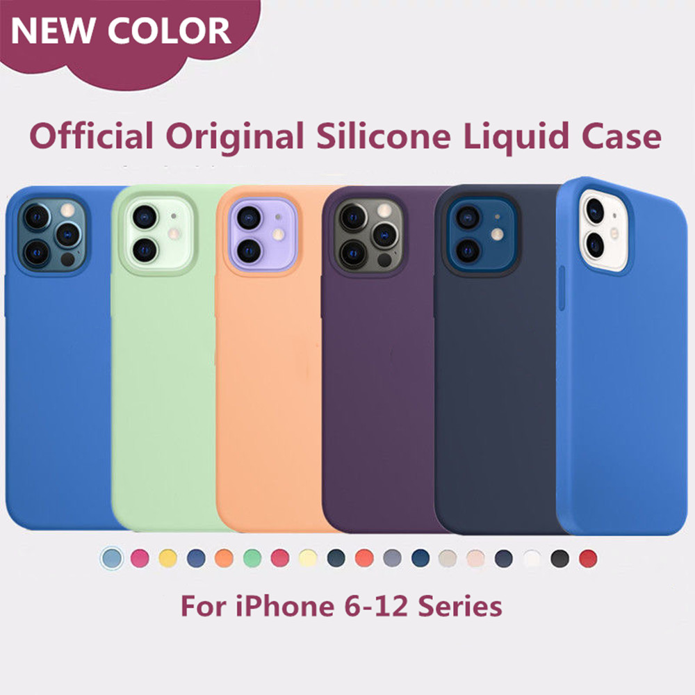 

Original Official Silicone Case For iPhone 12 Pro XS Max XR X 7 8 Plus Case For iPhone 12 Mini 11 Pro Max SE 2020 Full Cover Box