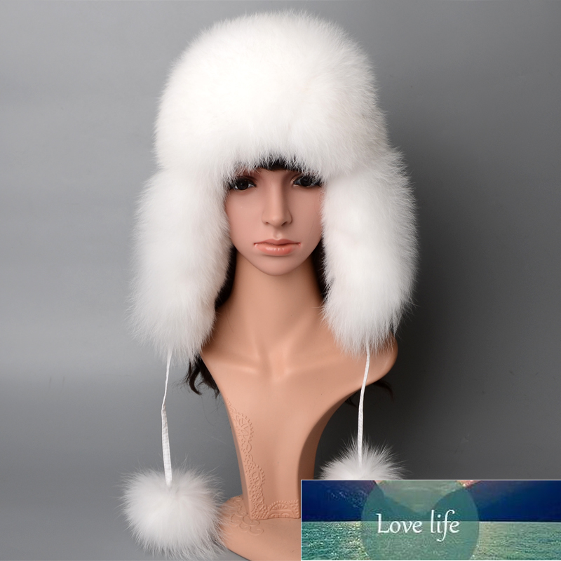 

100% Real Fur Hat Women's Russian Ushanka Aviator trapper snow skiing Hat caps earflap winter raccoon fur Bomber hat Factory price expert design Quality Latest Style, As pic