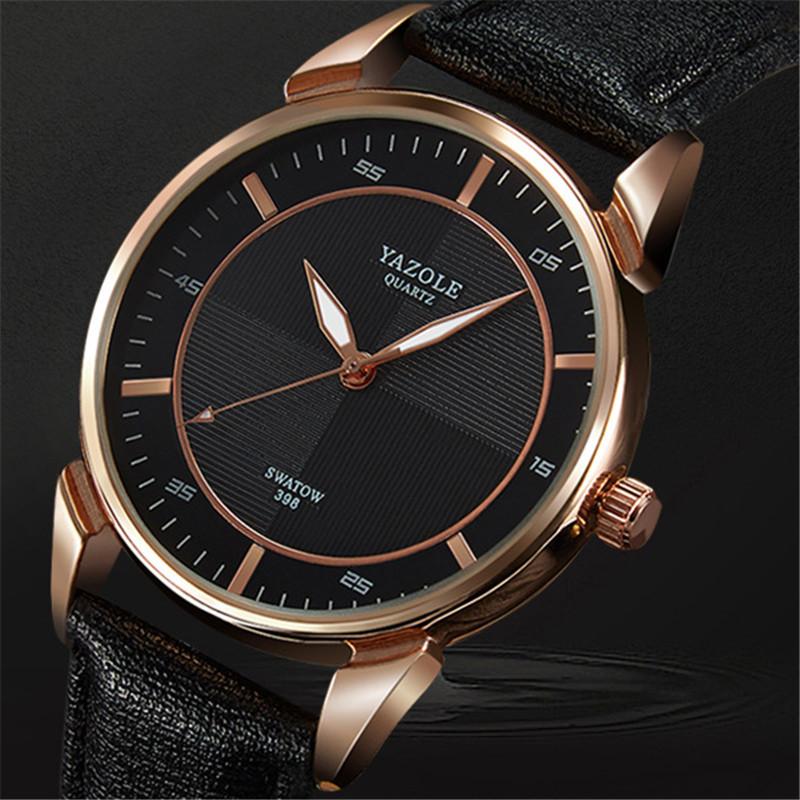 

Wristwatches YAZOLE Fashion Men's Leather Strap Business Clock Top Luminous Hands Waterproof Watch Casual Relogio Masculino, Slivery;brown