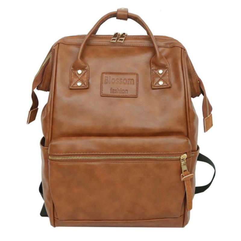 

Backpack Women's 2021 Travel Large PU Leather Luxury Solid Handbag Schoolbag For Girls Men Training Bag Female Shoulder