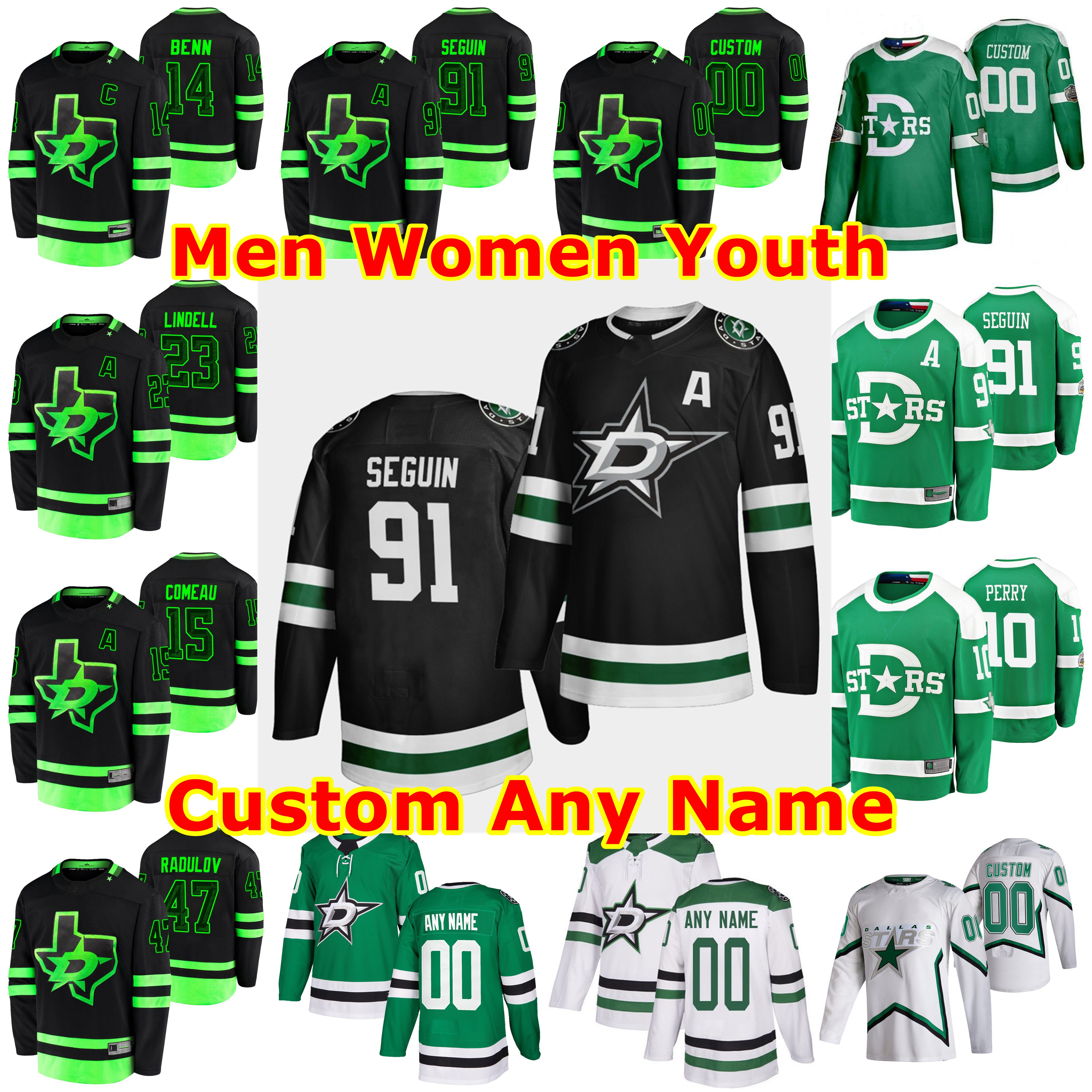 

Dallas Stars Hockey Jerseys Jamie Benn Jersey Tyler Seguin Roope Hintz Gemel Smith Martin Hanzal Mattias Janmark Roman Polak Mark Pysyk Cust, Black;red