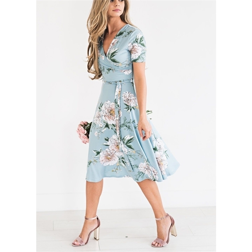 

Women's Summer Bohemian Floral Loose Empire Fashion Dress Casual Sundress Long Elegant Ruffle High Waist Women Aesthetic Dresses 210701, White