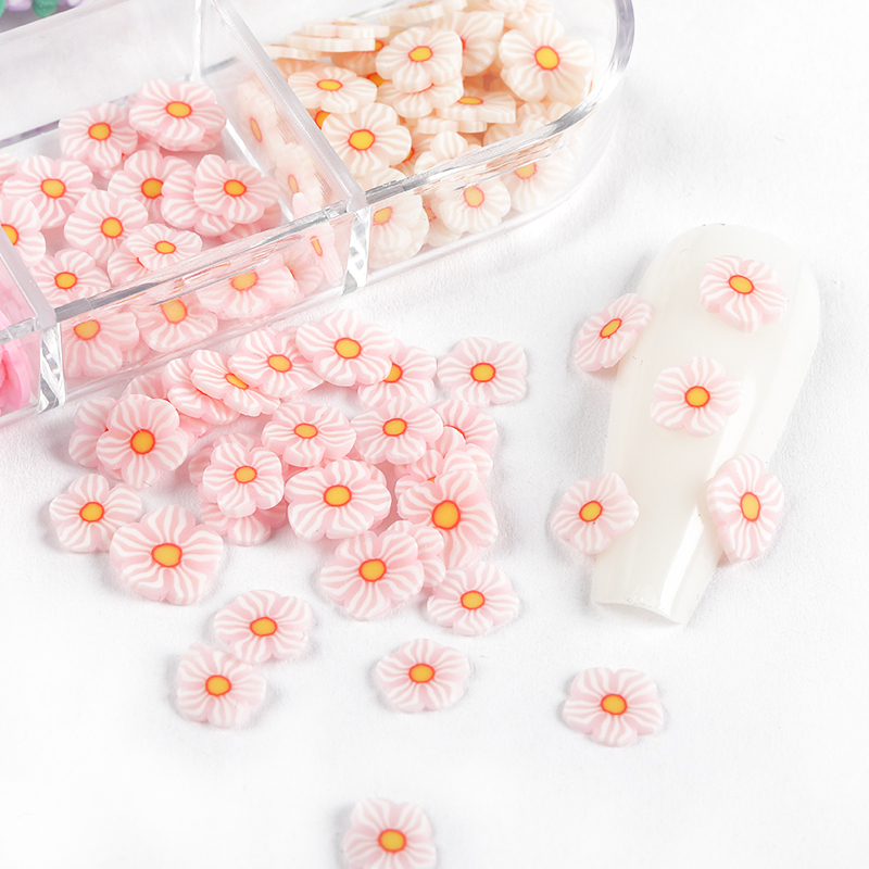 

Spring Daisy Nail Art Decorations Polymer Clay Slices 3D Small Flower Cherry Blossoms Japan Korean Manicure Nail Art Accessories