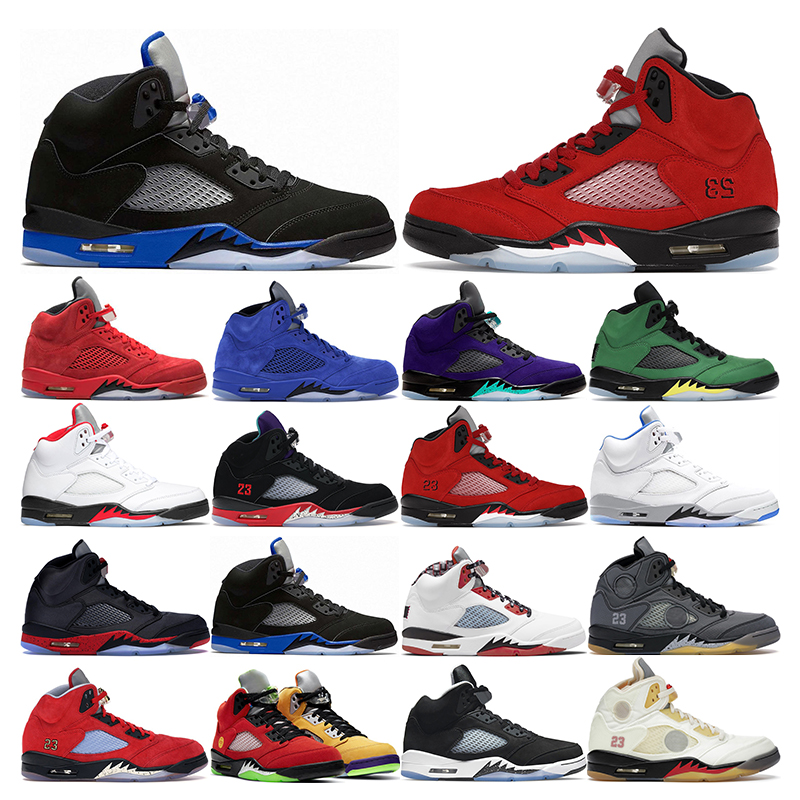 

mens basketball shoes 5s oreo Raging Red Hyper Royal White Cement Alternate Grape race bule sports sneakers trainers, 3 alternate