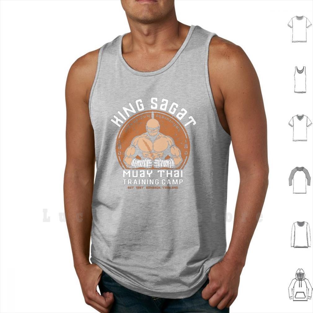 

muay thai camp tank vest sleeveless video games retro thailand fighter arcade game kickboxing martial, White;black